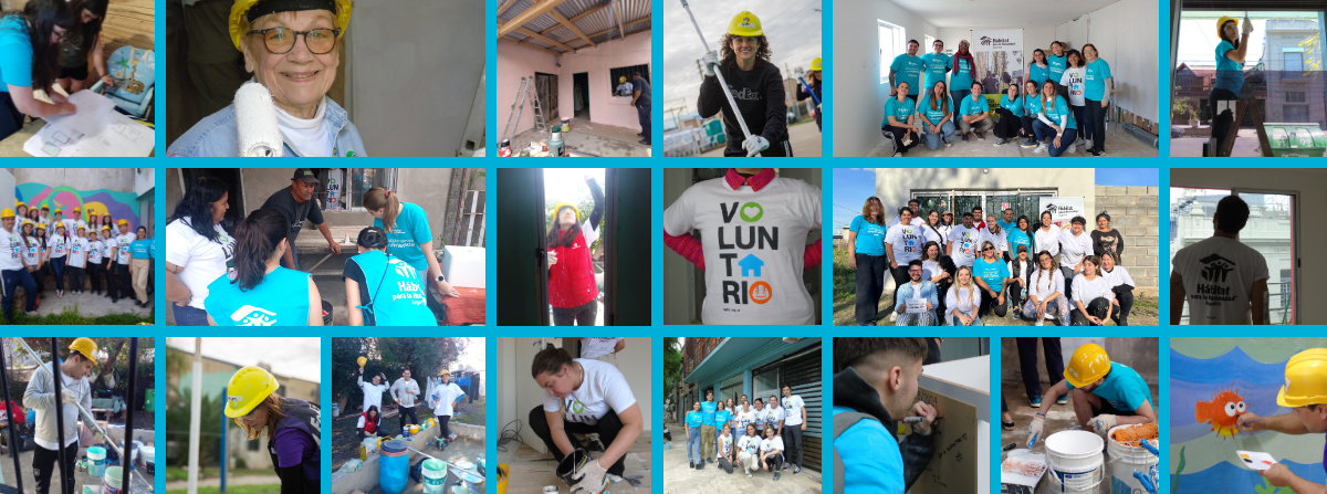 Collage de fotos de voluntariado